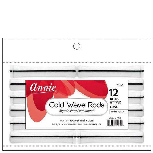 Annie #1104 Cold Wave Rods - Long White 12PK