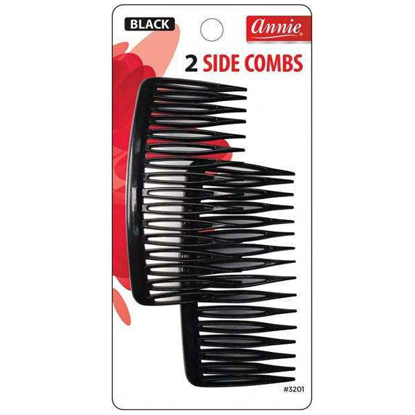 Annie #3201 2 Side Combs - Black