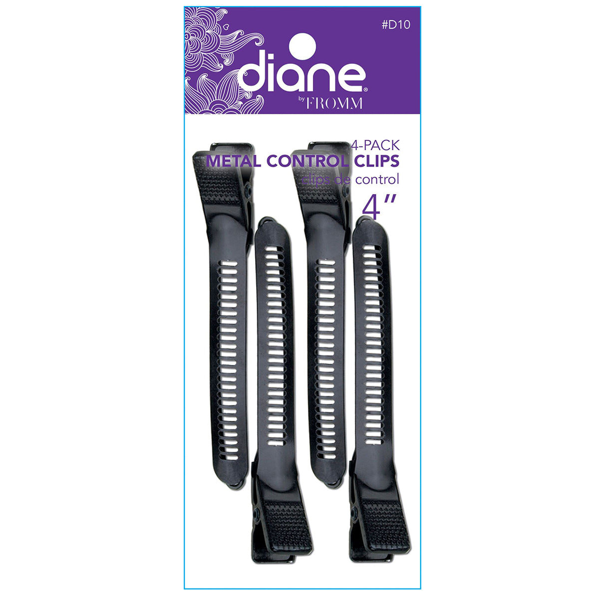 Diane D10 4-Pack Metal Control Clips - Black 4\"