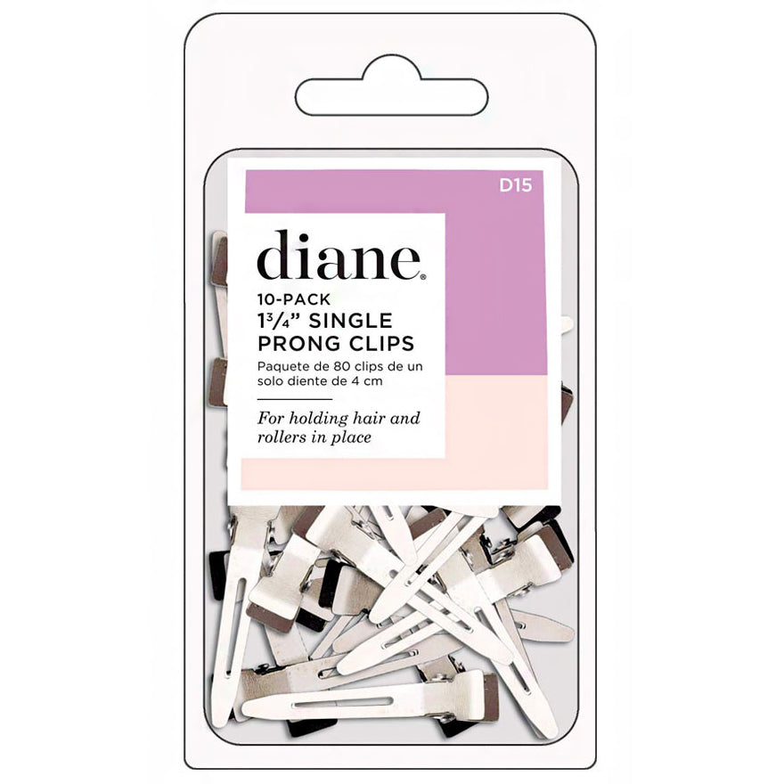 Diane D15C 10-Pack Single Prong Clips - Silver 1-3\/4\"