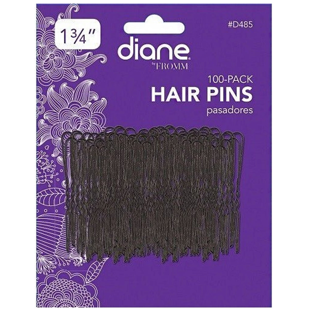 Diane D485 100-Pack Hair Pins - Black 1-3\/4\"