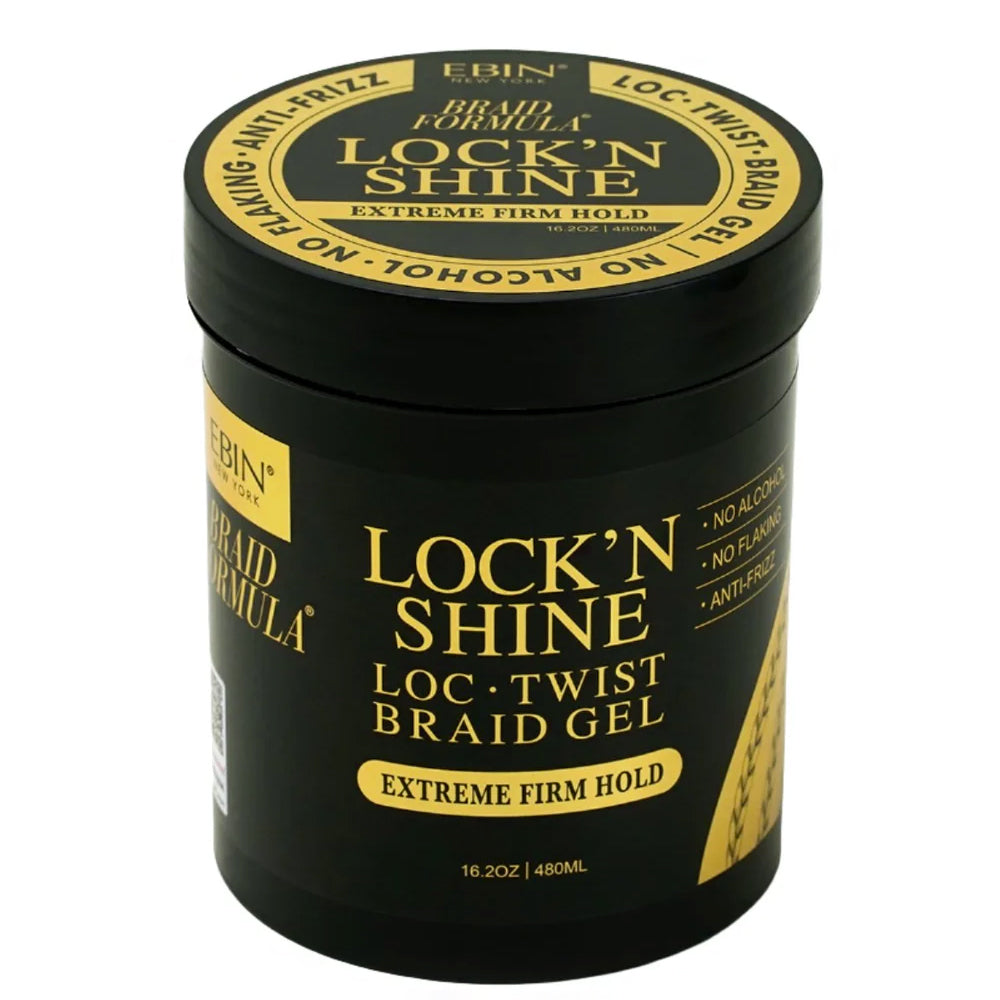 Ebin New York Braid Formula Lock'n Shine Loc Twist Braid Gel - Extreme Firm Hold 16.2oz