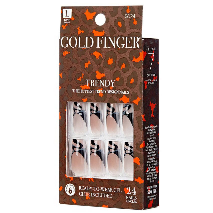 Kiss GDXX Gold Finger Trendy The Hottest Trend Design 24 Nails