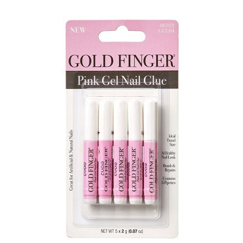 Kiss GGL04 Gold Finger Pink Gel Nail Glue 0.07oz - 5pcs