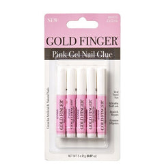 Kiss GGL04 Gold Finger Pink Gel Nail Glue 0.07oz - 5pcs