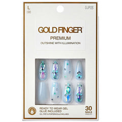 Kiss GJPXX Gold Finger Premium Outshine with Illumination 30 Nails