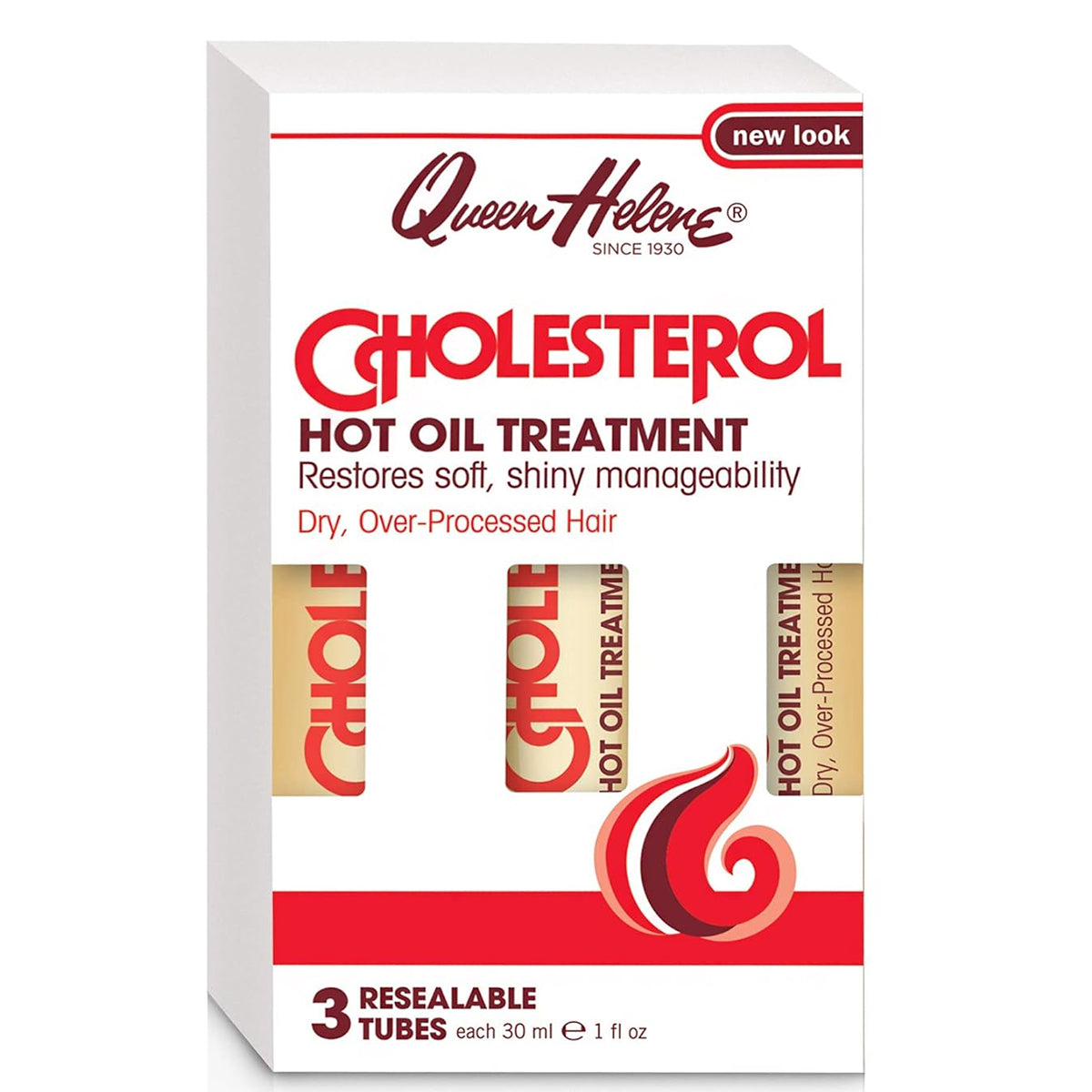 Queen Helene Cholesterol Hot Oil Treatment 3 Resealable Tubes (Each 1oz)