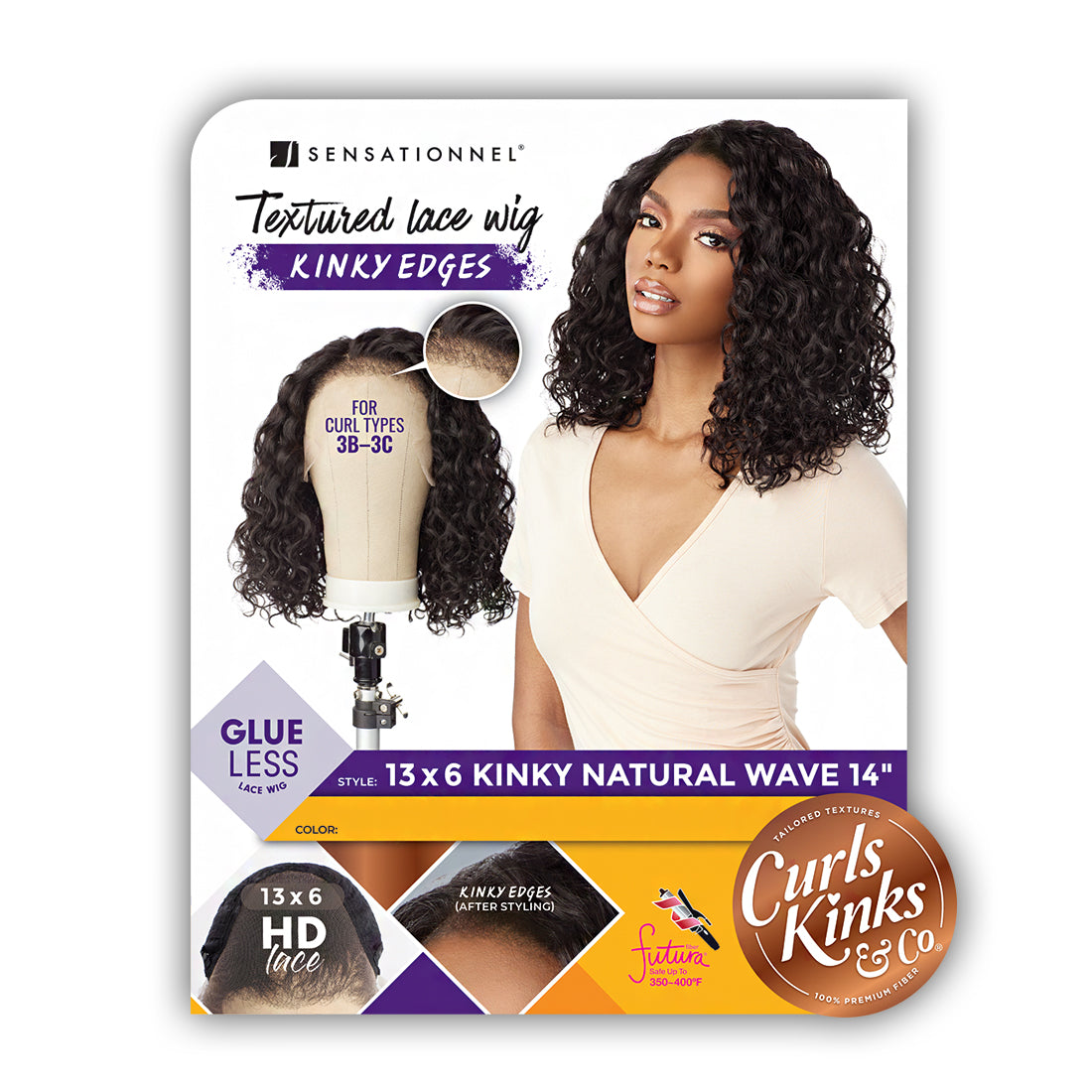 Sensationnel Curls Kinks Lace Wig KINKY NATURAL WAVE 14 :: WigTypes.com