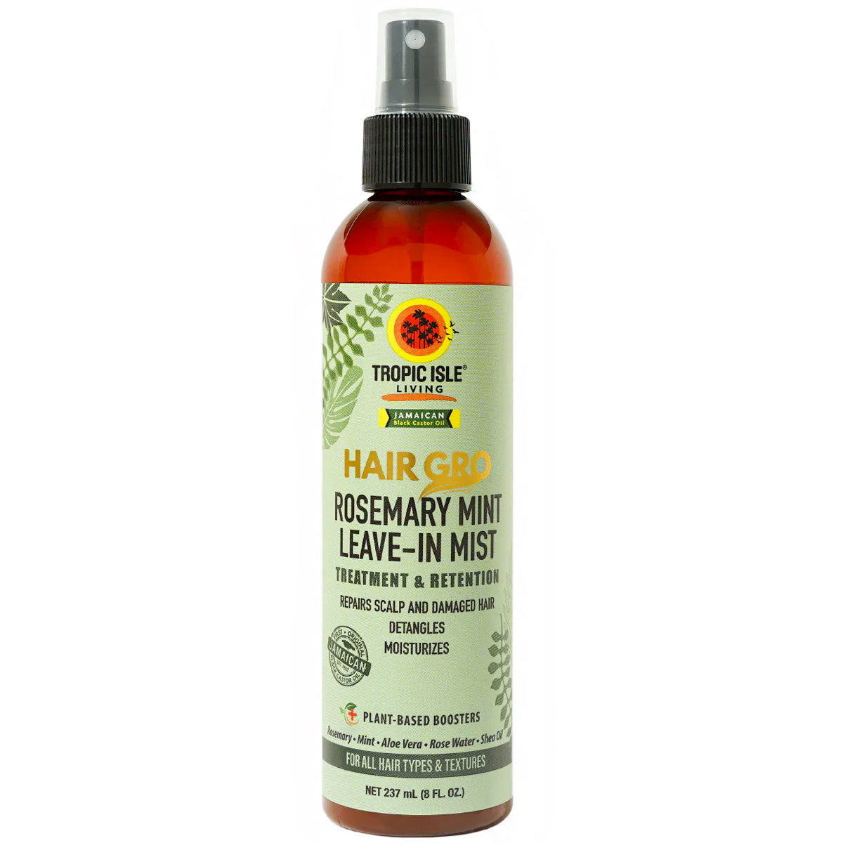 Tropic Isle Living Jamaican Black Castor Oil Hair Gro Rosemary Mint Leave-In Mist 8oz