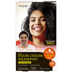 Tyche 3 In 1 Hair Color Shampoo 0.40oz x 3pcs