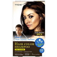 Tyche 3 In 1 Hair Color Shampoo 0.40oz x 3pcs