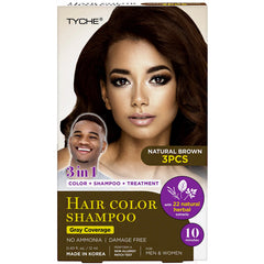 Tyche 3 In 1 Hair Color Shampoo 0.40oz x 3pcs