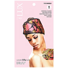 Lux by Qfitt Luxury Silky Satin Wrap - One Size #7101 Afro Assort