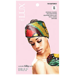 Lux by Qfitt Luxury Silky Satin Wrap - One Size #7101 Afro Assort