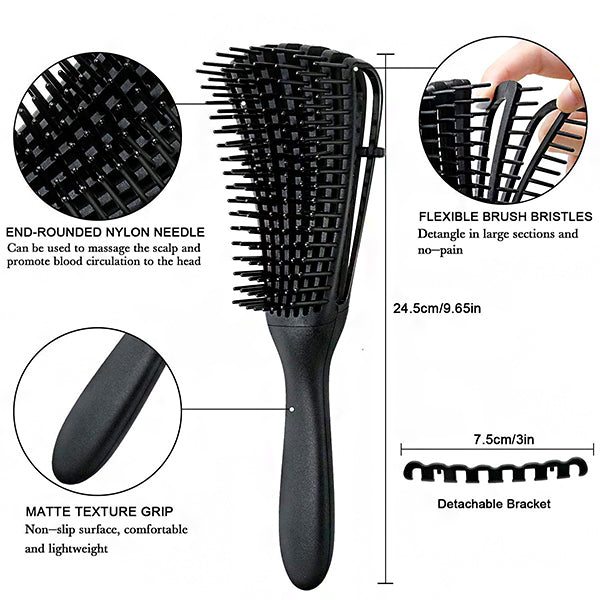 Easy & Flexi Detangling Brush for Curly Wet Thick Kinky Hair ...