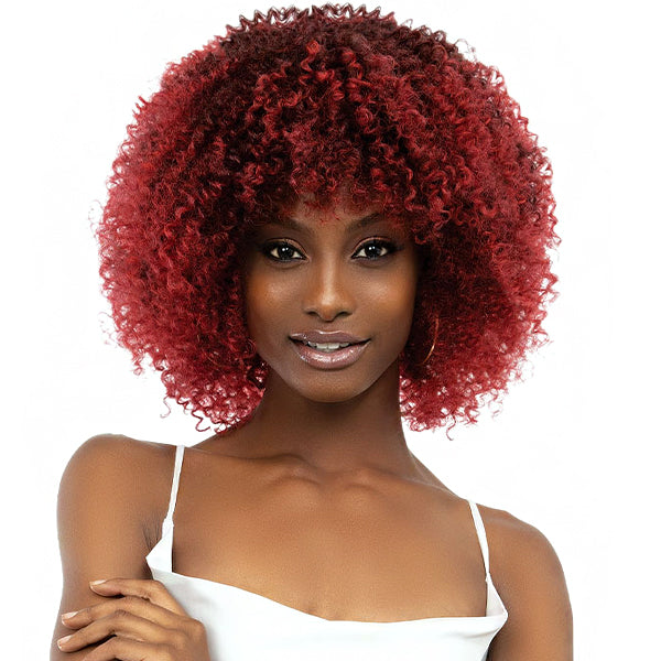 Janet Collection Natural Curly Synthetic Hair Wig - NATURAL AFRO LEON