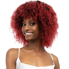 Janet Collection Natural Curly Synthetic Hair Wig - NATURAL AFRO LEON