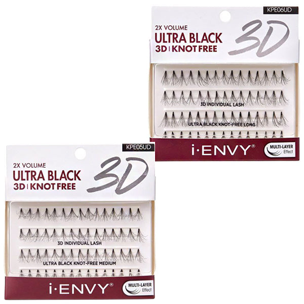 Kiss I Envy KPEXXUD Knot Free Ultra Black 3D Individual Lash