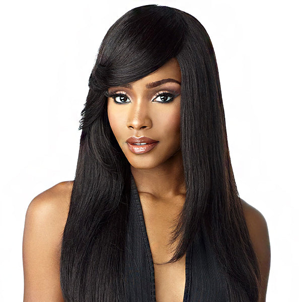 Sensationnel 100 Human Hair Empire Clip In Bangs SIDE SWEPT BANG WigTypes